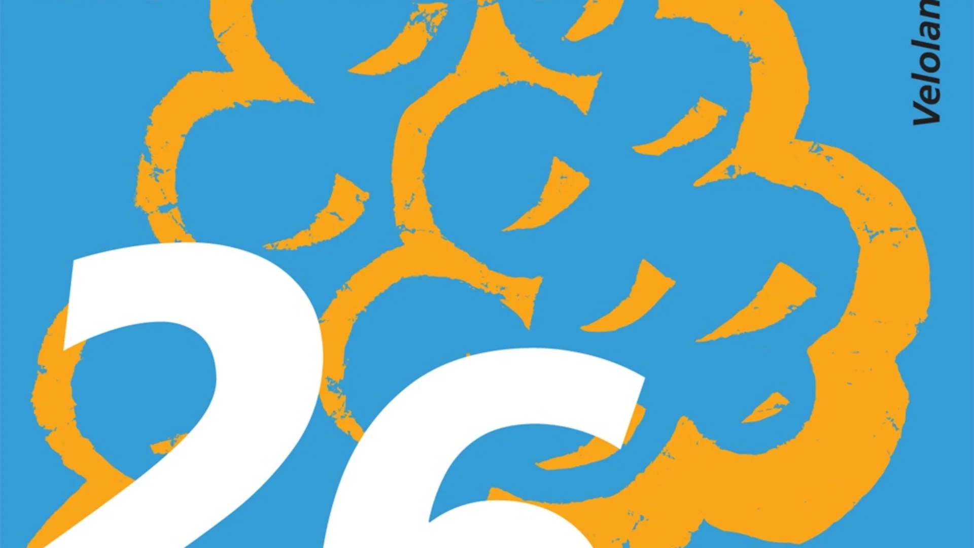 Logo van de Oost-Zwitserse wijnroute 26 met oranje druiven op blauwe achtergrond