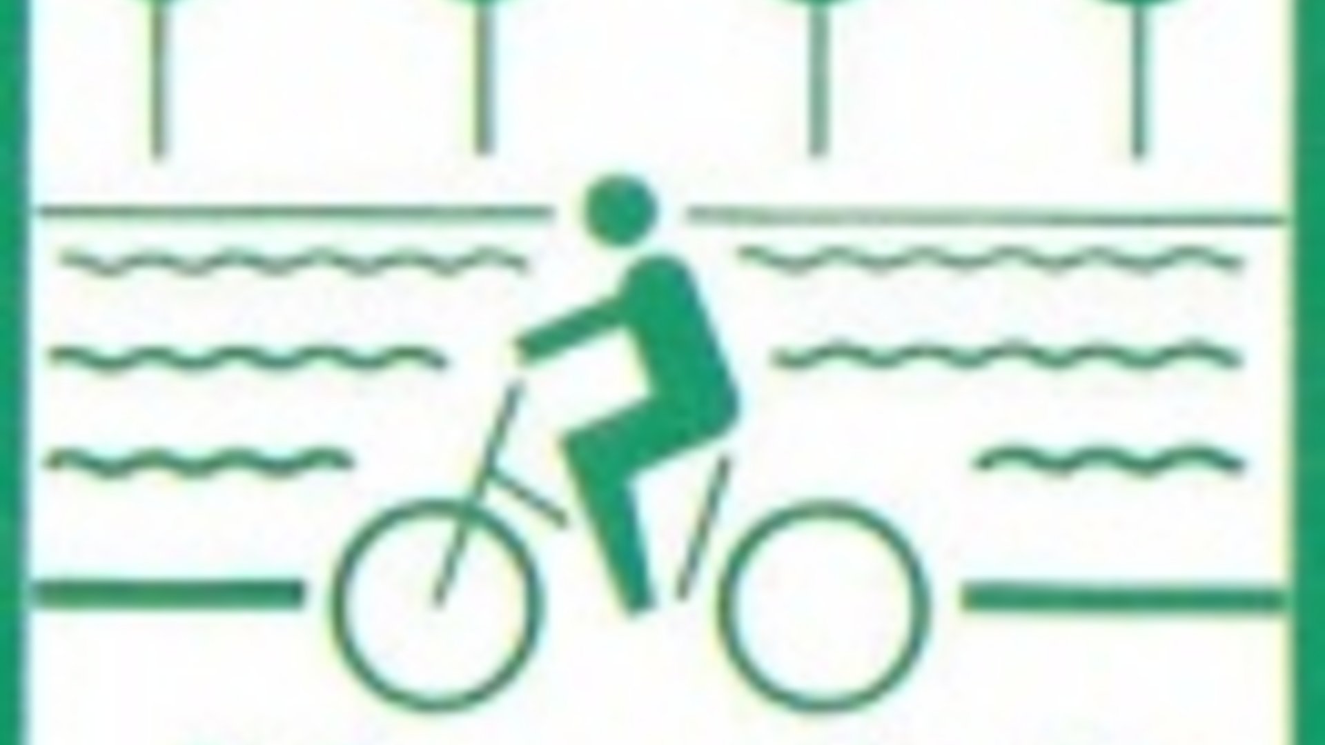 Symbol indicating lack of bicycle paths