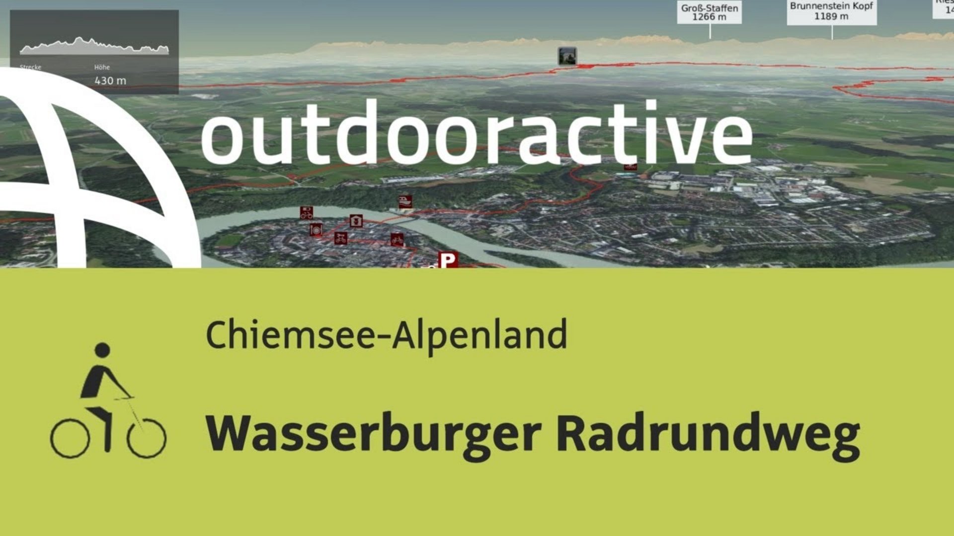 Map of Wasserburger cycling route in Chiemsee-Alpenland with trail path