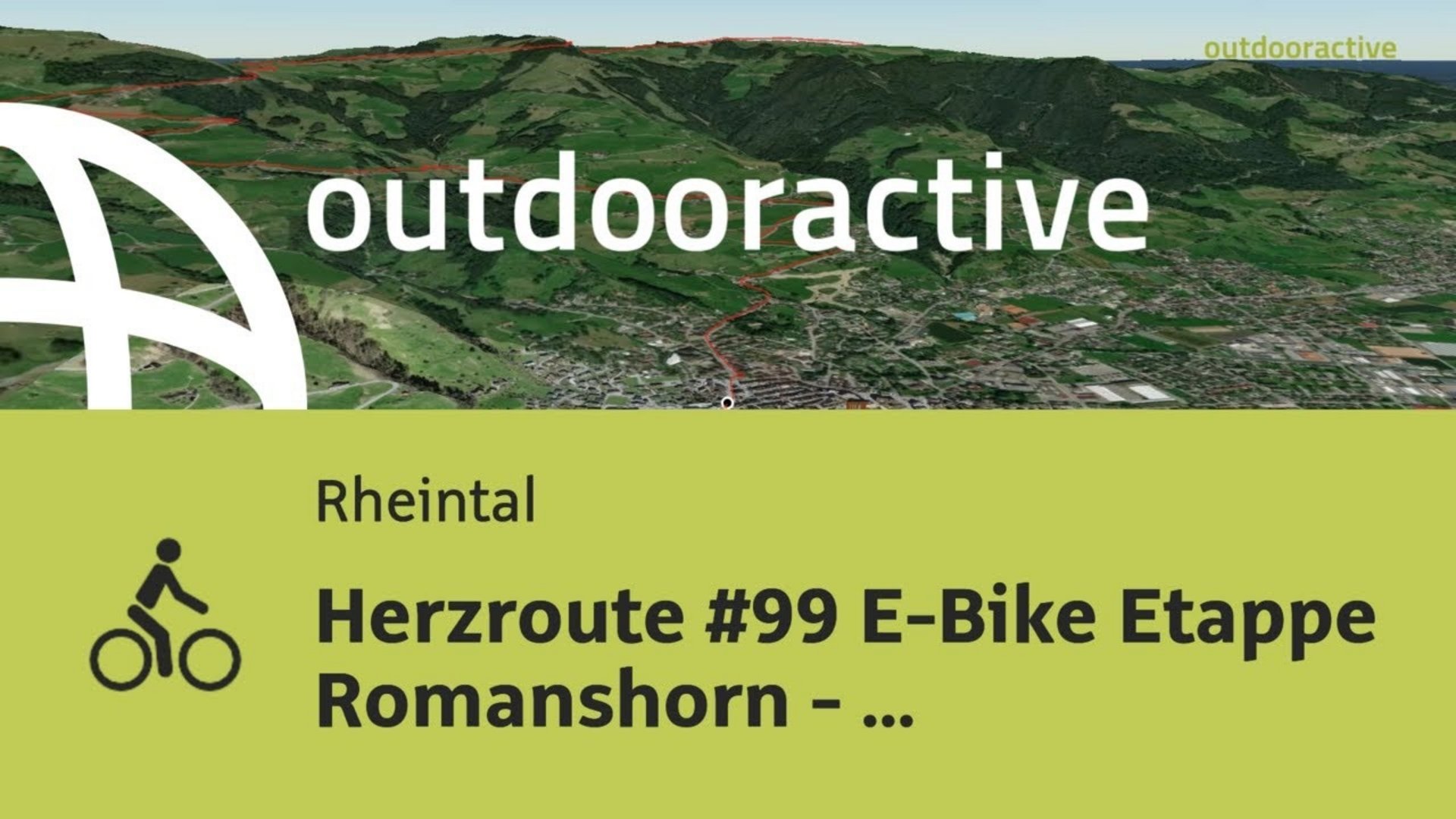 Map showing E-bike route Heart Route #99 in Rheintal near Romanshorn