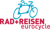 Logo met blauwe fiets en tekst RAD+REISEN eurocycle