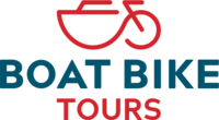 Boat Bike Tours logo with red boat and bike symbol