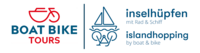 Logo van Boat Bike Tours met boot en fiets symbolen