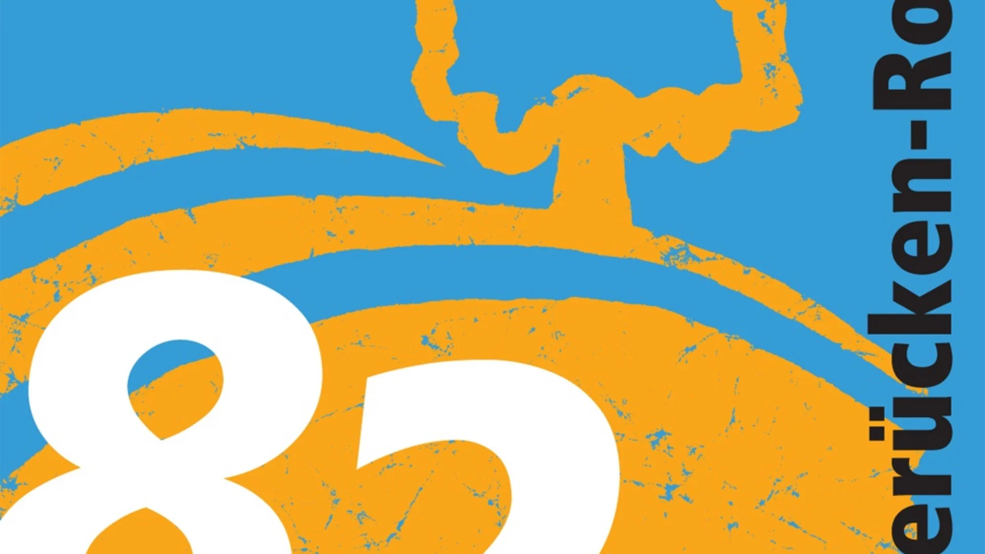 Route 82 Seeücke logo in Zwitserland met gele boom en heuvel op blauwe achtergrond