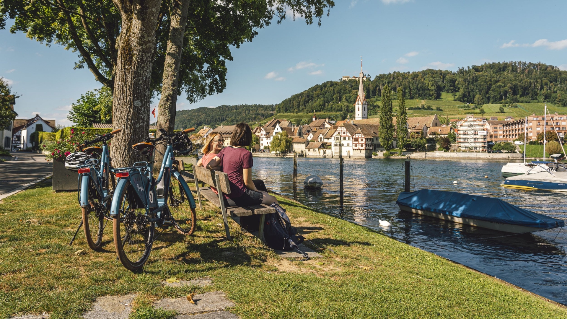 Radfahren in Stein am Rhein © Schweiz Tourismus - Christian Meixner